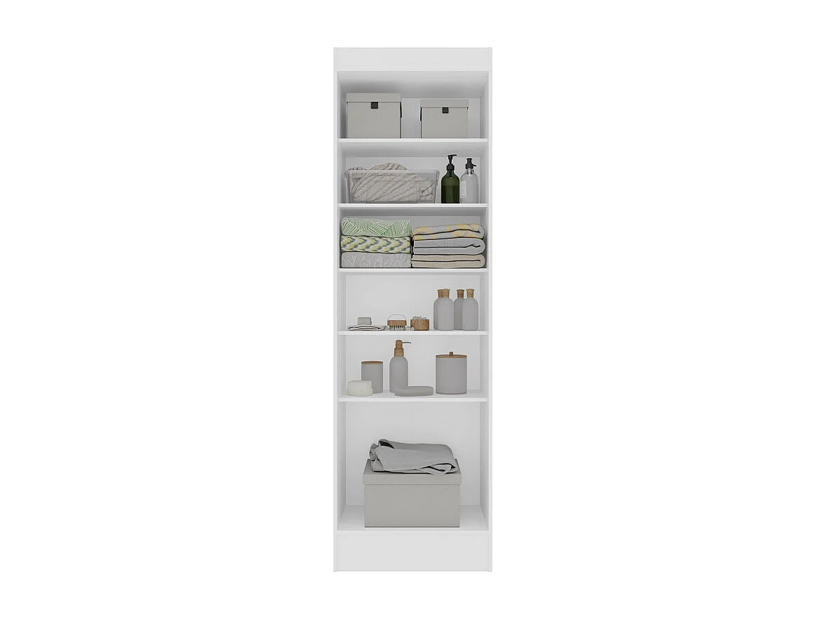 Armoire Multifonctions Blanche 2 portes 5 Niches L 63 H 180 P 35 cm