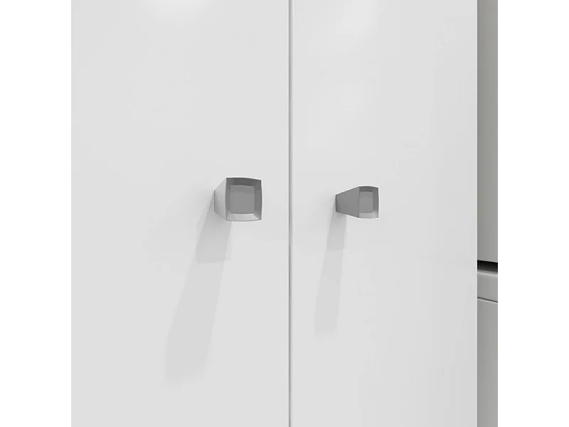 Armoire Multifonctions Blanche 2 portes 5 Niches L 63 H 180 P 35 cm