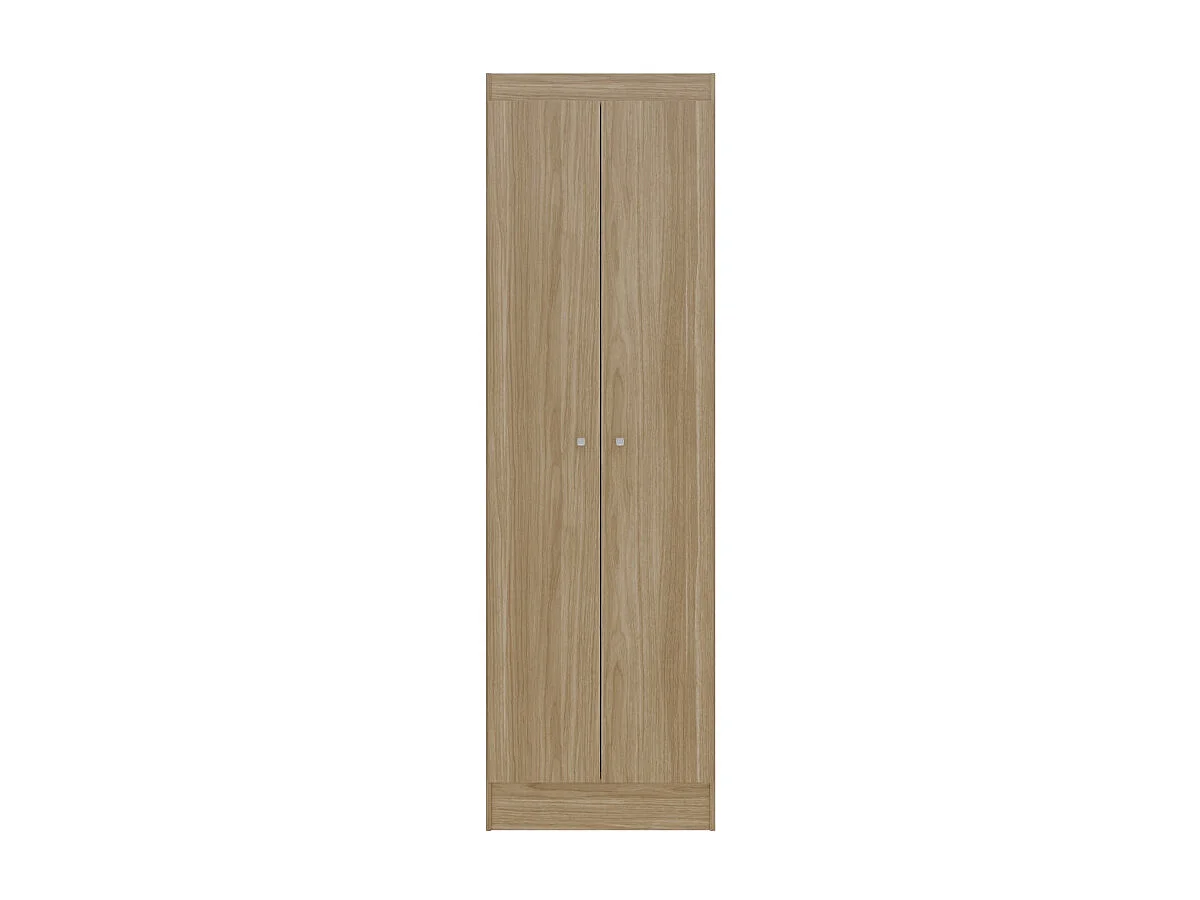 Armoire Multifonctions Imitation Chêne 2 portes 5 Niches L 63 H 180 P 35 cm