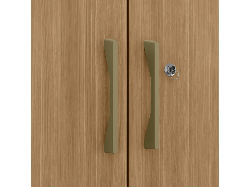 Armoire Multifonctions Chêne 2 portes 5 Niches L 63 H 180 P 35 cm