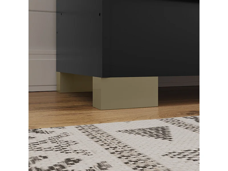 Armoire Multifonctions 2 portes 5 Niches Noire L 63 H 180 P 35 cm