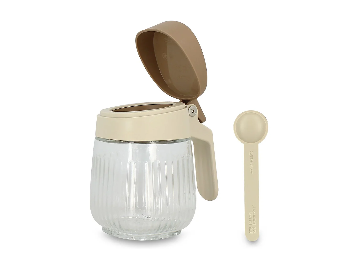 Menastyl - Bocal à épices 38cl En Polypropylène Crème Et Verre