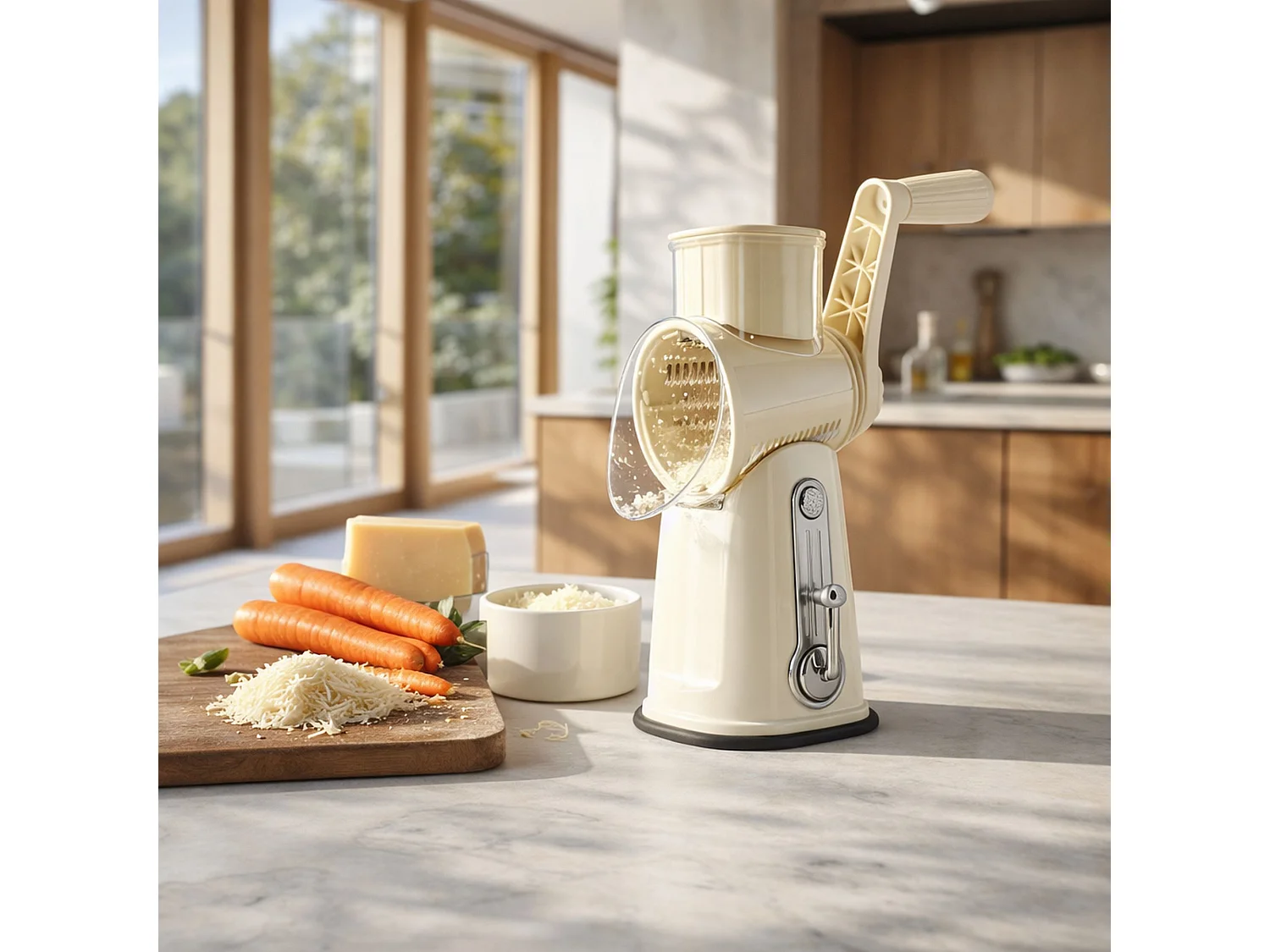 Menastyl - Mandoline Rotative En Polypropylène Et Acier Inoxydable