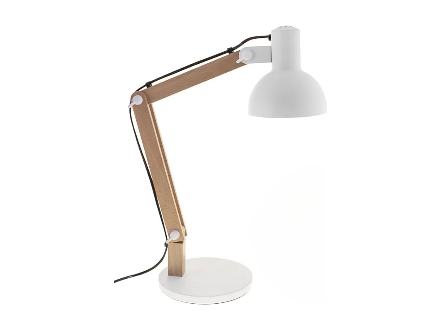 Flexo Darci Lumit 11W altura regulable blanco/natural Ø35 cm