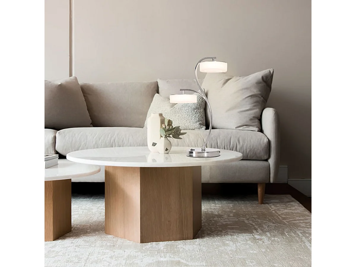 Lámpara de sobremesa Tokio Lumit 24W 1920 lm cromo 47,8x28,5 cm