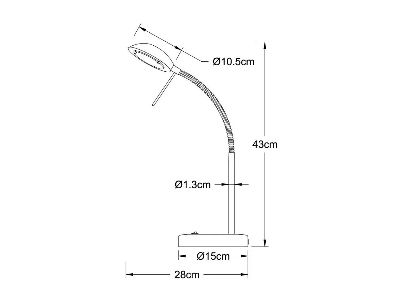 Flexo STU Lumit 40W cuerpo articulado cobre Ø28x43 cm