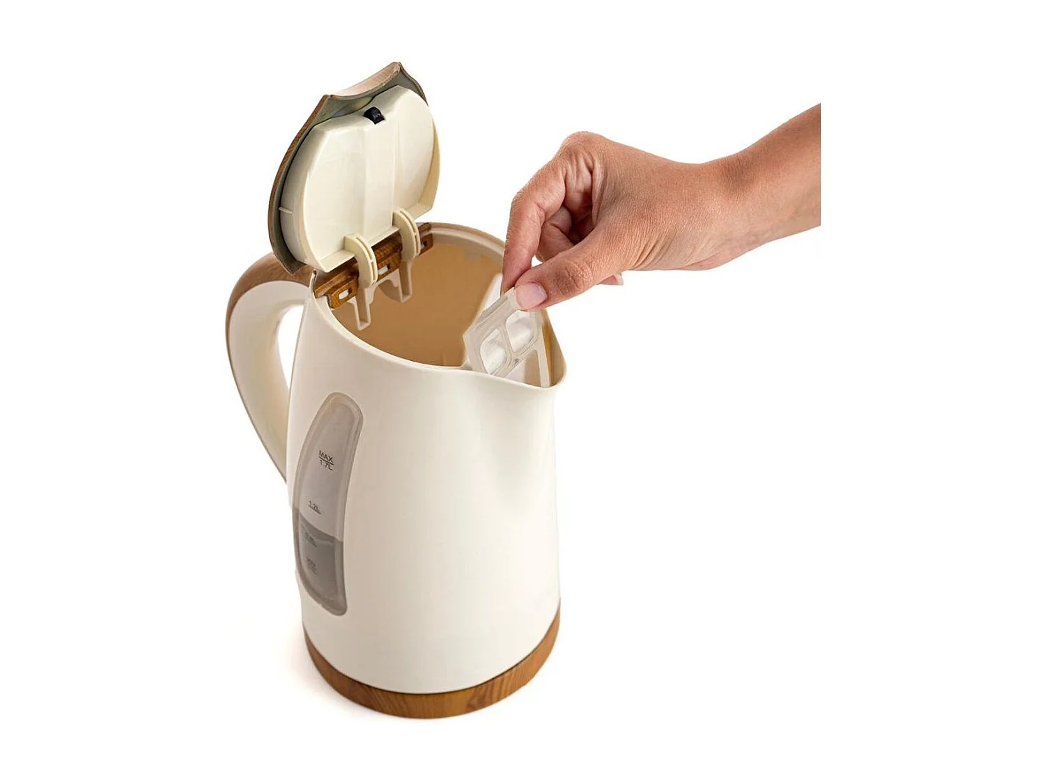 Hervidor de agua Baltic Dcook 2200W base rotativa blanco/natural 1,7L