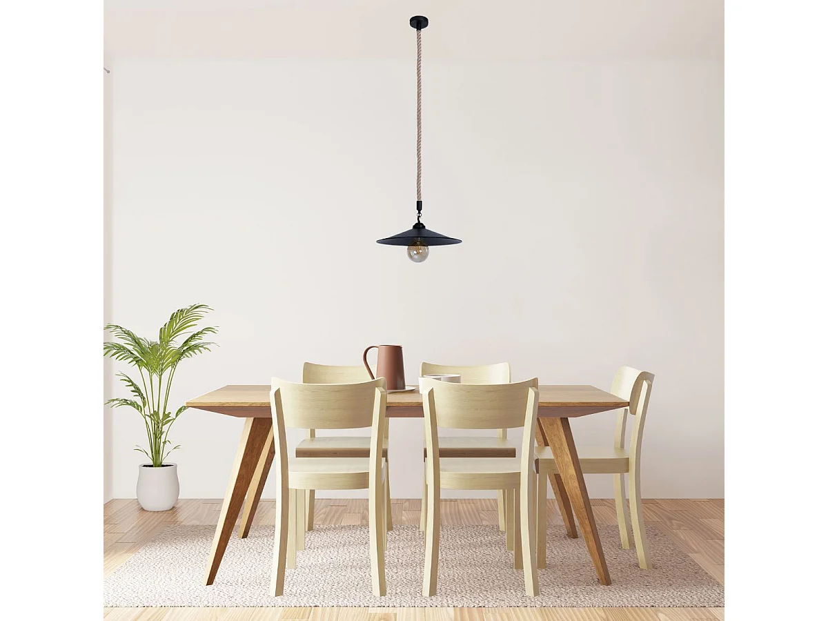 Lámpara de techo Cremilda Lumit 60Waltura regulable negro Ø36x107 cm