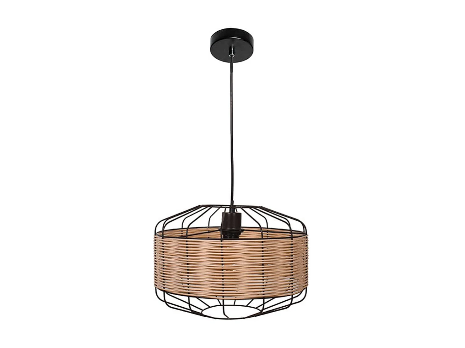 Lámpara de techo Solange Lumit  60W mimbre natural/marrón Ø35x 175 cm