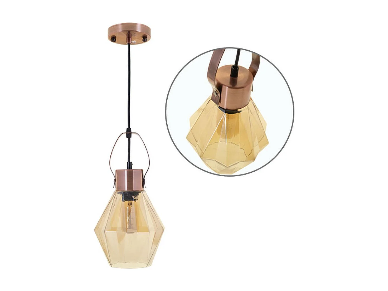 Lámpara de techo Ziva Lumit 60W altura regulable bronce Ø18 cm