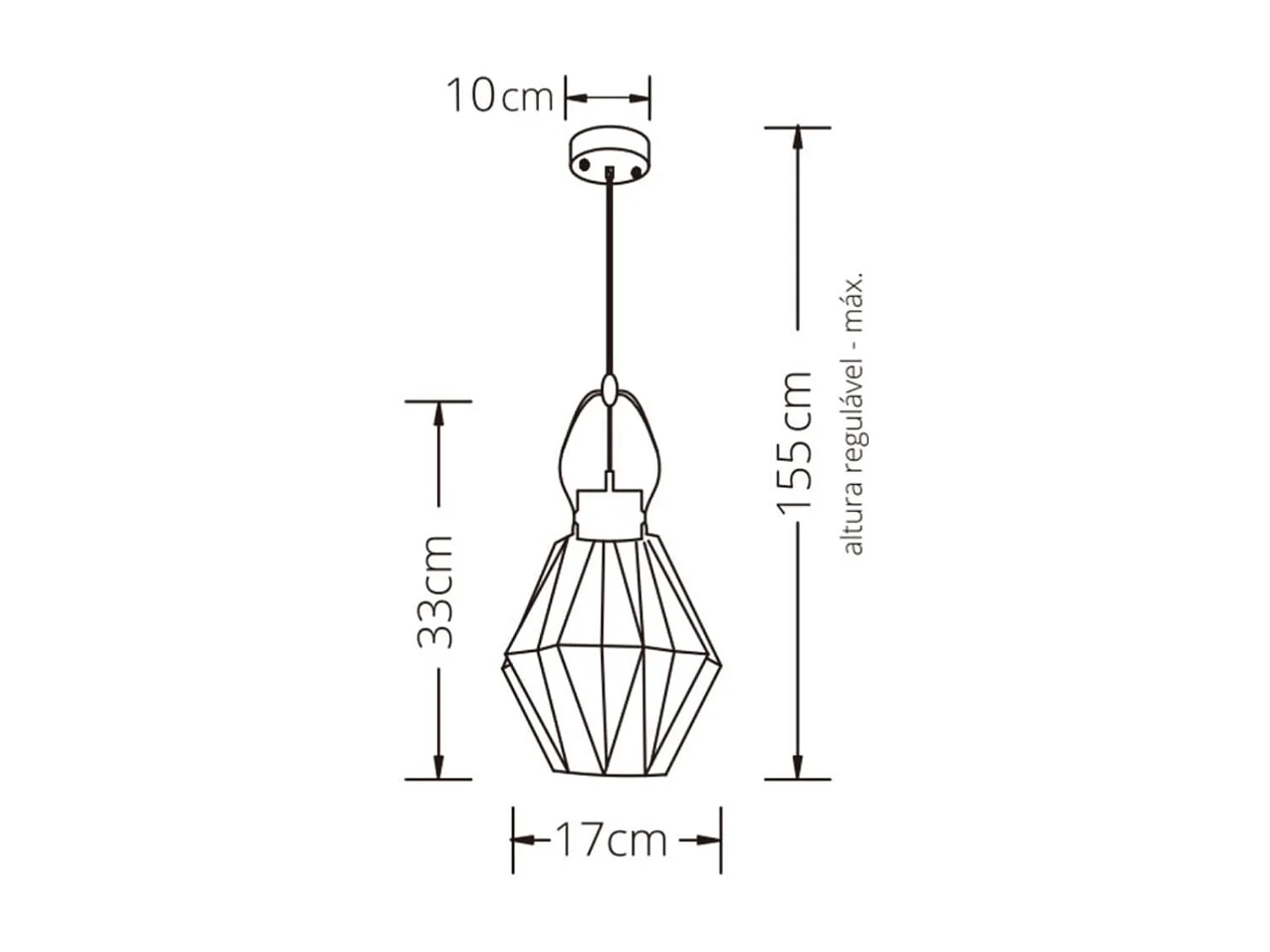 Lámpara de techo Ziva Lumit 60W altura regulable bronce Ø18 cm