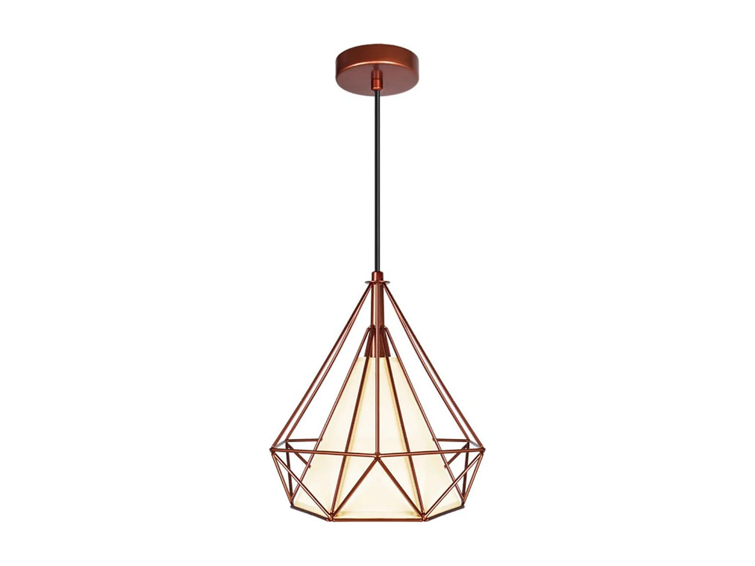 Lámpara de techo Nevada Lumit 60W altura regulable cobre Ø28x30 cm