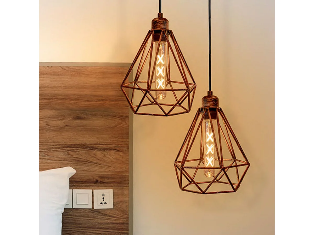 Lámpara de techo Nevada Lumit 60W altura regulable cobre Ø28x30 cm