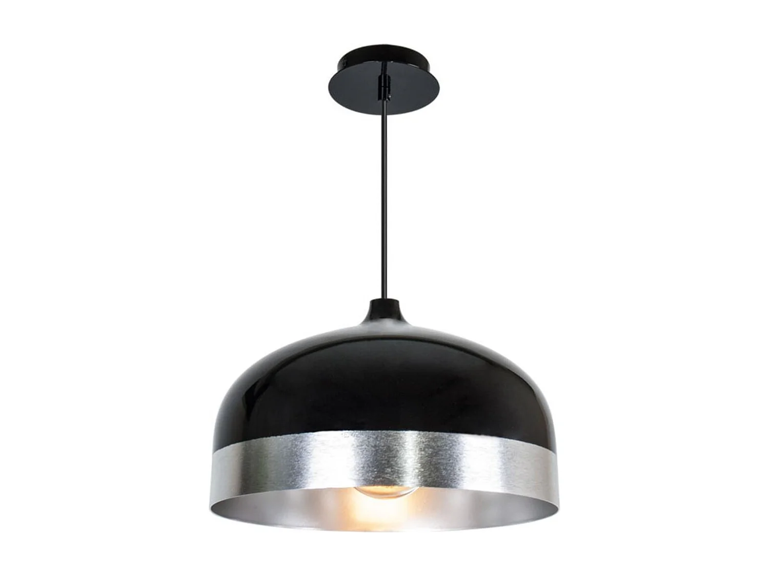 Lámpara de techo Edison Lumit 60W altura regulable negro/plata Ø33 cm