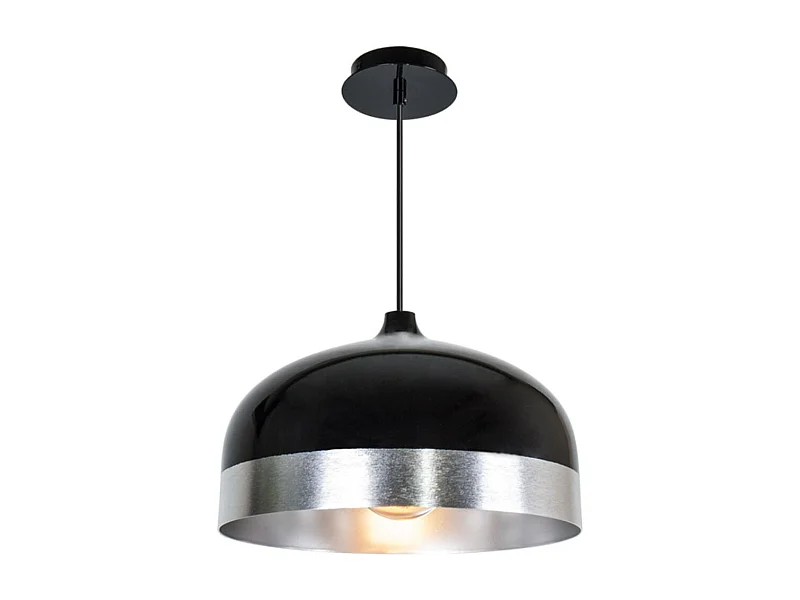 Lámpara de techo Edison Lumit 60W altura regulable negro/plata Ø33 cm