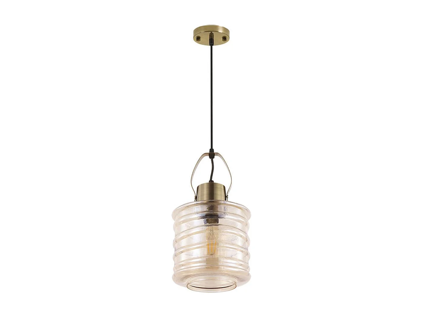 Lámpara de techo Zulaia Lumit 60W altura regulable bronce Ø20 cm