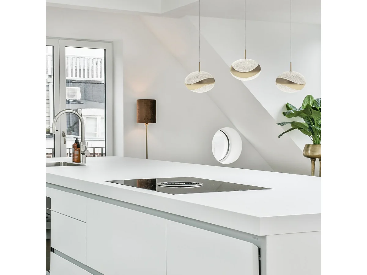 Lámpara de techo Planett Lumit 24W 1800 lm altura regulable beige 48x8 cm