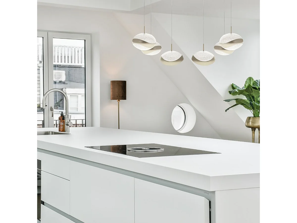 Lámpara de techo Planett Lumit 48W 3600 lm altura regulable beige 65x30 cm