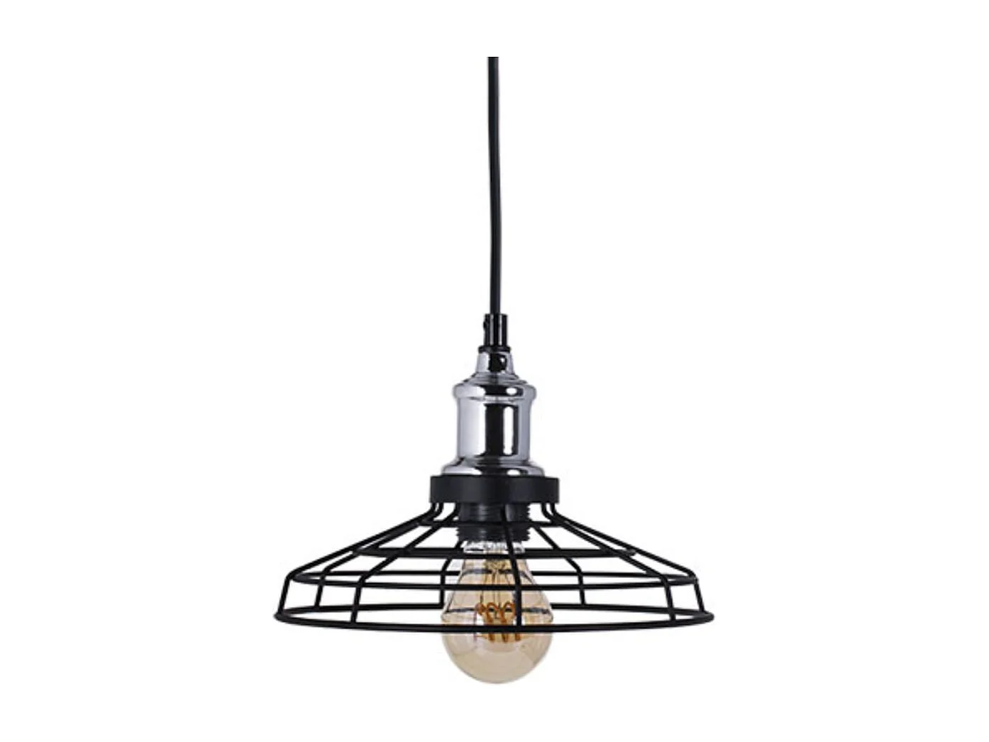 Lámpara de techo Pascal Lumit 60W altura regulable negro/cromo Ø23 cm