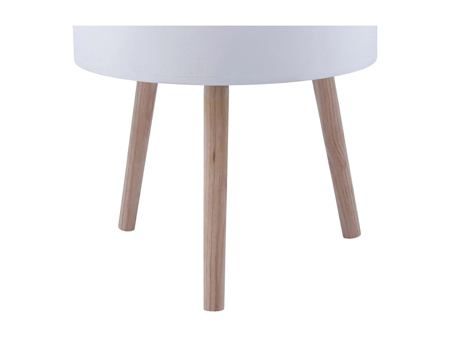 Mesa auxiliar MOA Vinthera con cajón blanco Ø38x43 cm