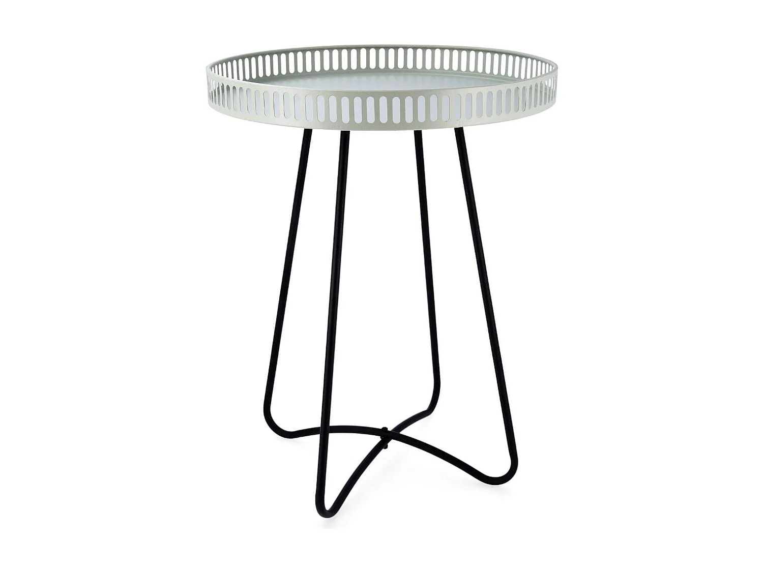 Mesa auxiliar MOA Vinthera acero verde claro Ø38x49 cm