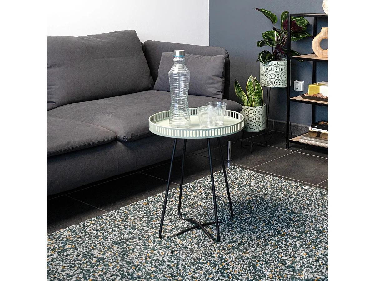 Mesa auxiliar MOA Vinthera acero verde claro Ø38x49 cm