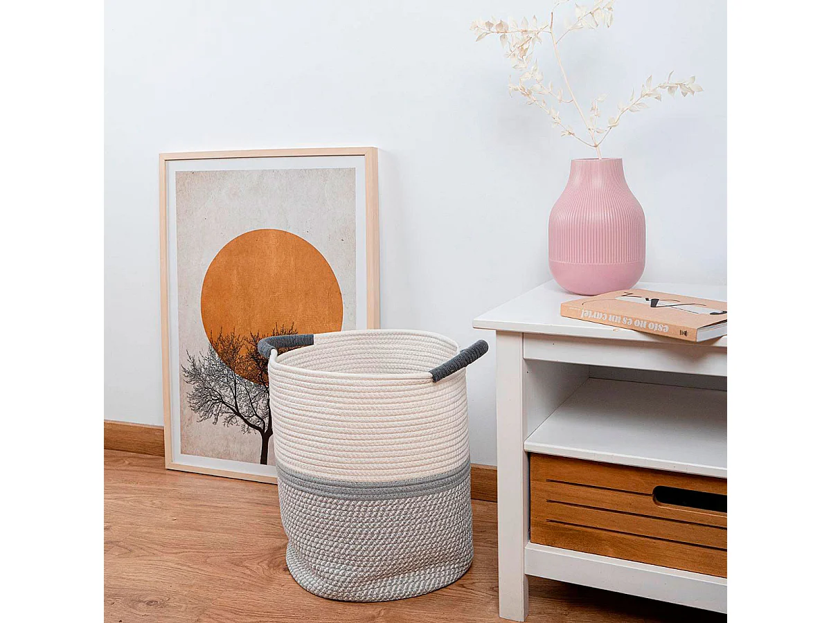 Cesta multiusos MOA Vinthera blanco/gris Ø31x38 cm