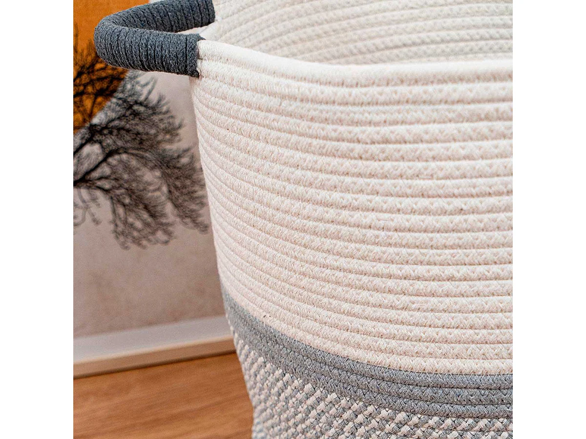 Cesta multiusos MOA Vinthera blanco/gris Ø31x38 cm