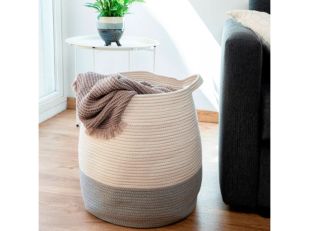 Cesta multiusos MOA Vinthera blanco/gris Ø40x45 cm