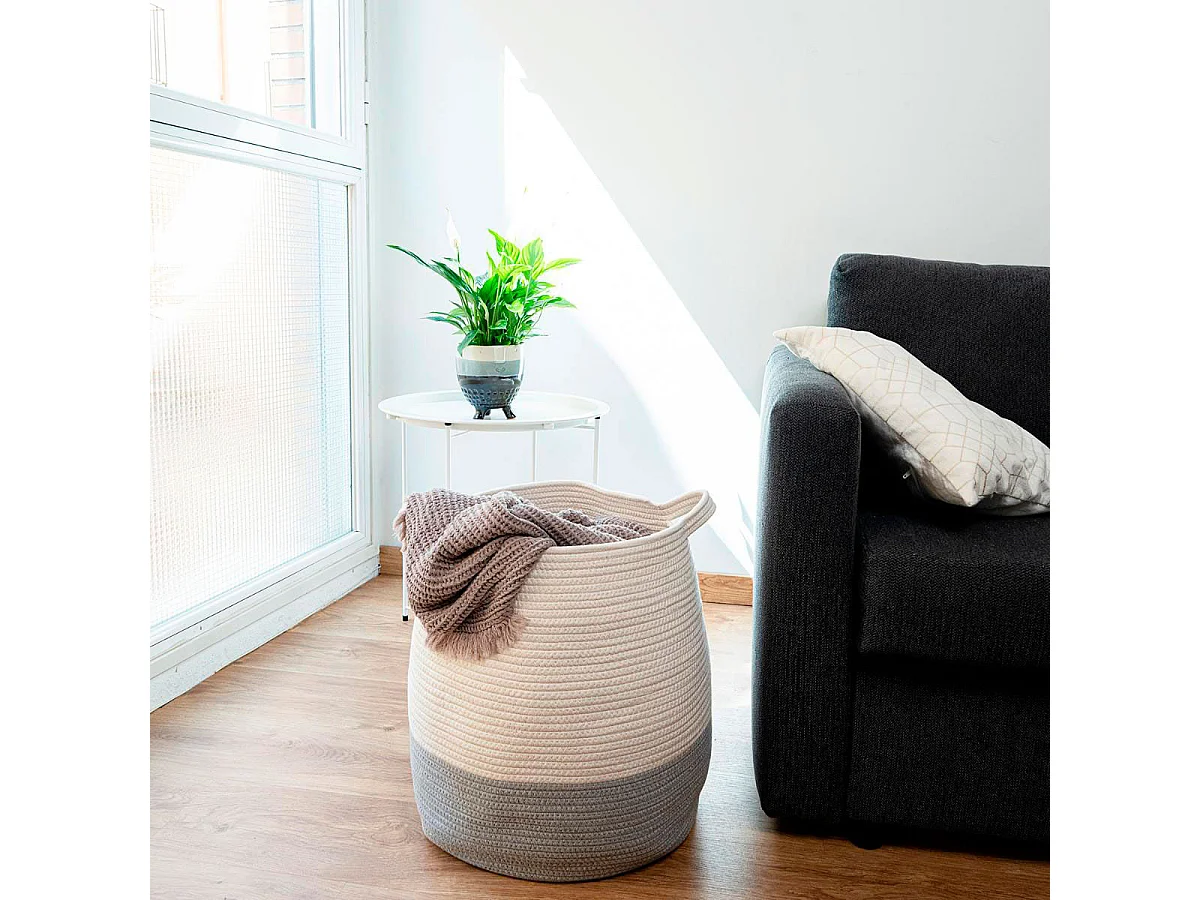 Cesta multiusos MOA Vinthera blanco/gris Ø40x45 cm