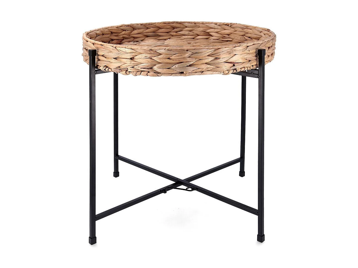 Mesa auxiliar Jacinto MOA Vinthera acero natural/negro 50x46,8x50 cm