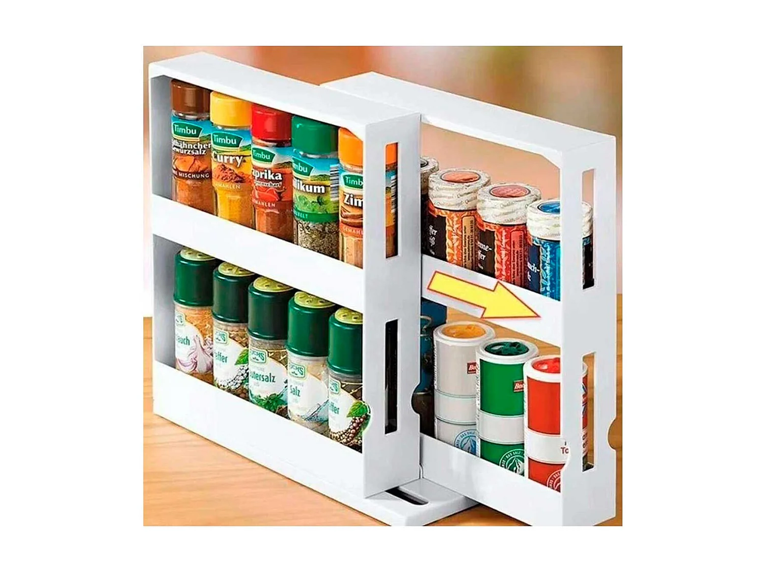Organizador de especias deslizante y pivotante WS-900-128 blanco