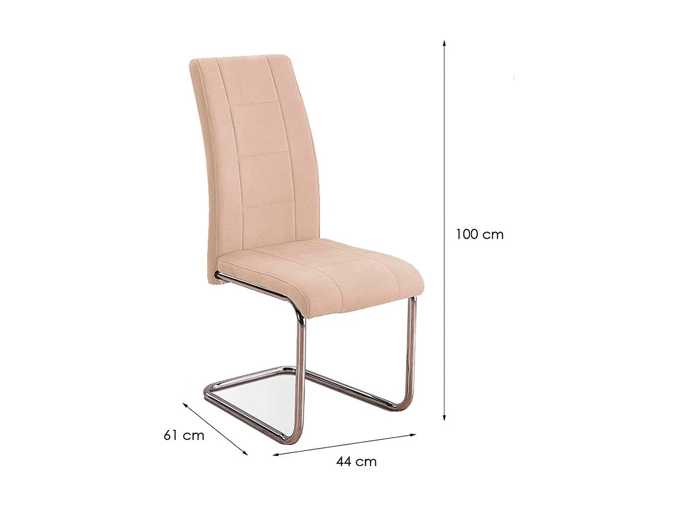 Pack de 4 sillas San beige 99x42,5x52 cm