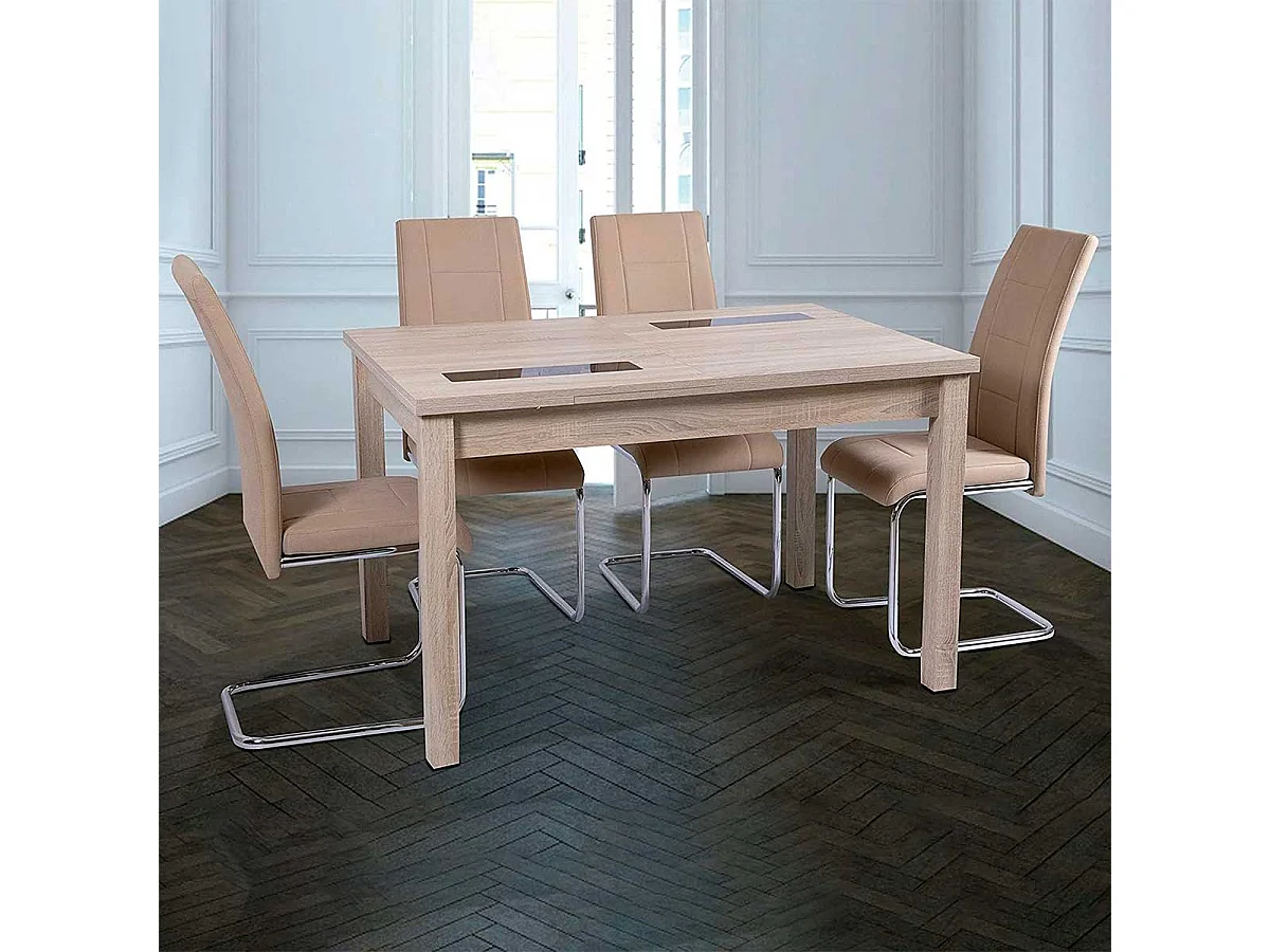 Pack de 4 sillas San beige 99x42,5x52 cm