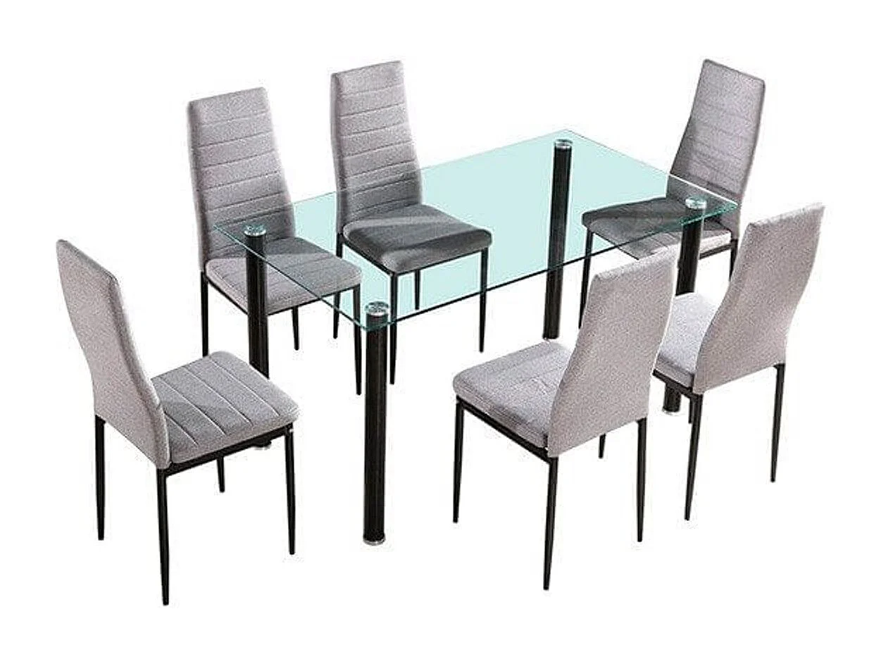 Silla de comedor Yuri tapizado Jarama 1 marengo/negro 96,6x40x39,7 cm