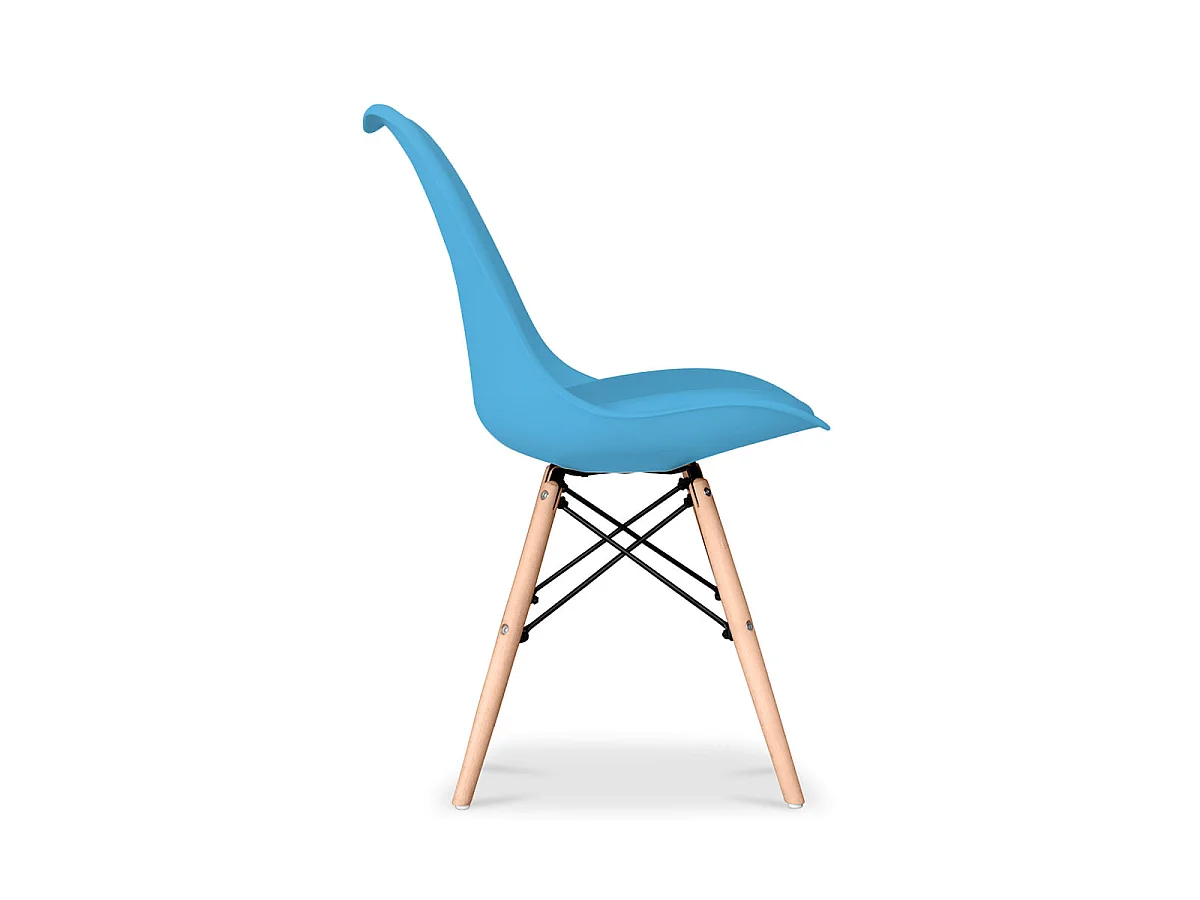 Silla de comedor Deswick Estilo Escandinavo Diseño Premium con cojín Mate Turquesa
