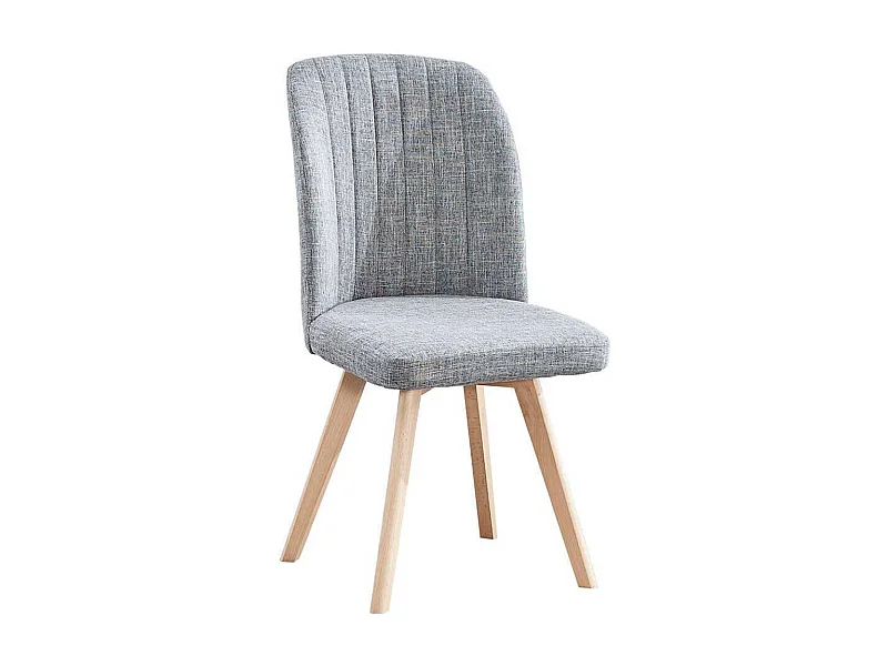 Silla de comedor Lane tapizada patas madera gris 92x46x55 cm