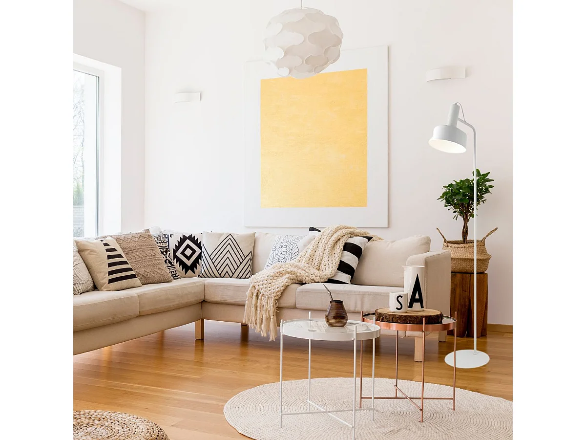 Lámpara de pie Leana Lumit 60W metal blanco Ø19x136 cm