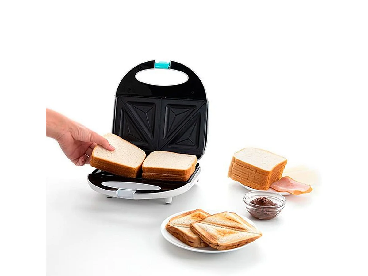 Sandwichera Gallery Dcook 750W 2 raciones blanco/azul