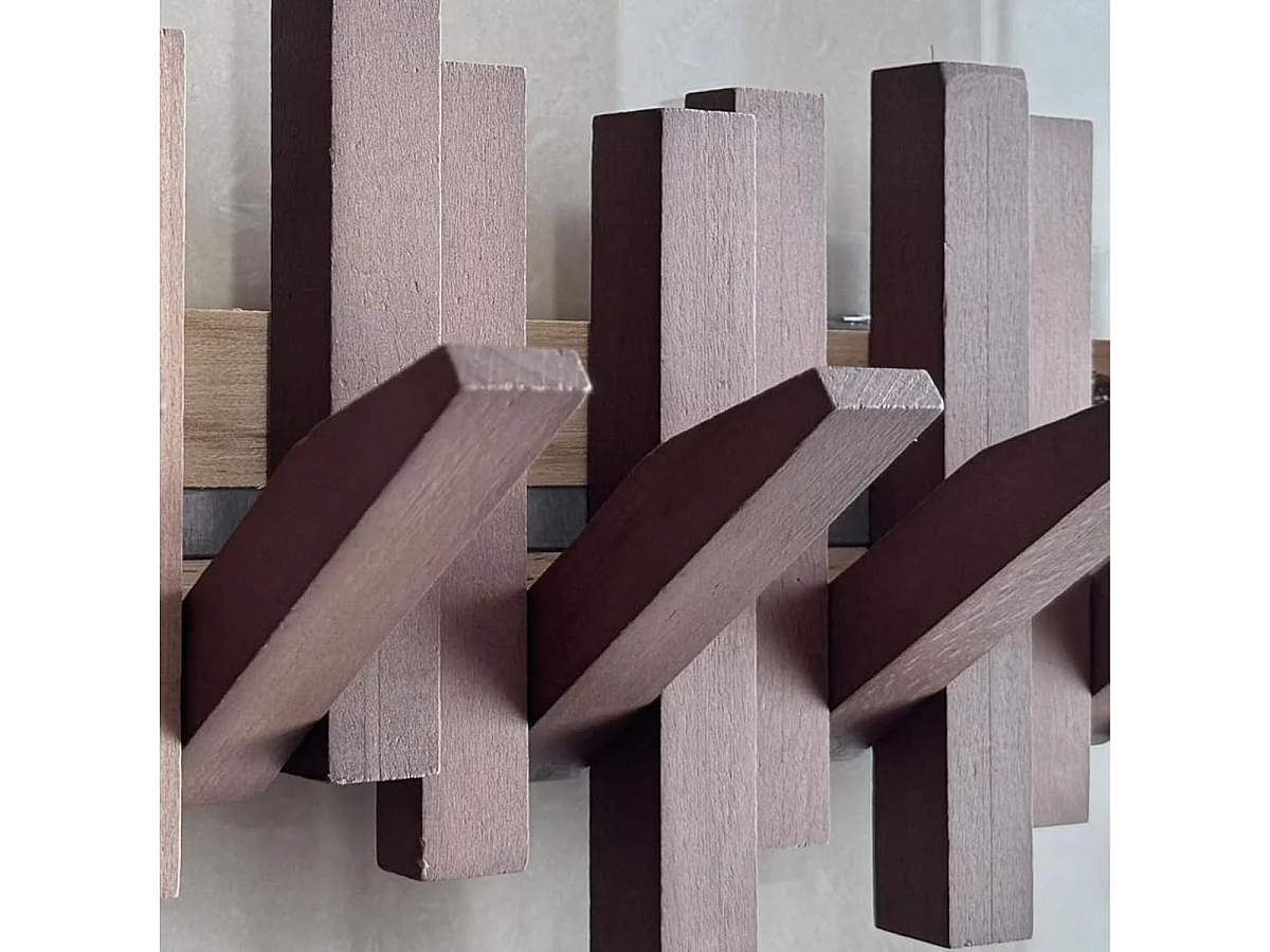 Perchero Nórdico 3 ganchos madera maciza 20x22,8x3,3 cm