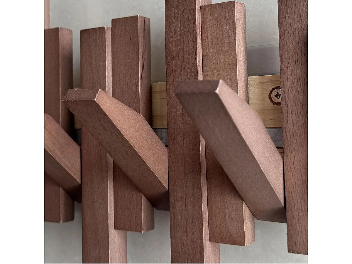 Perchero Nórdico 3 ganchos madera maciza 20x22,8x3,3 cm
