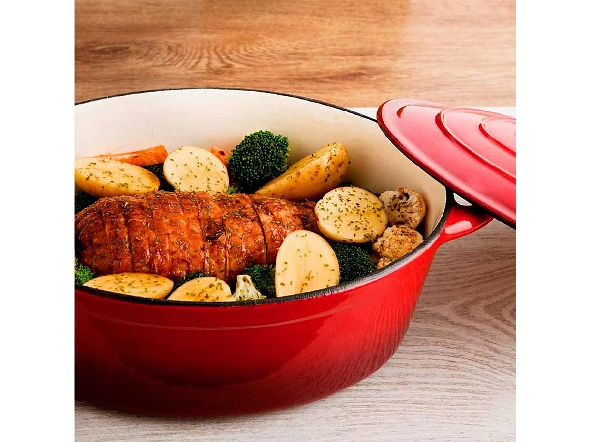 Cocotte Fierro Bidasoa 4,3L hierro fundido esmaltado rojo 23x30 cm