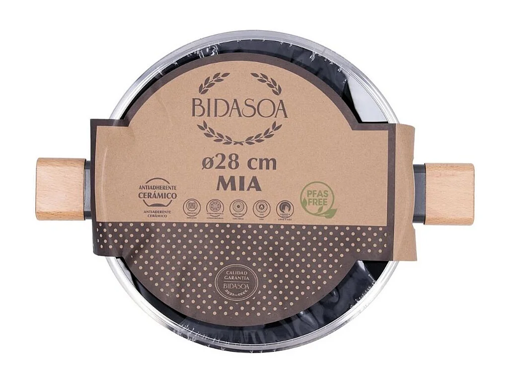 Cacerola Mia Bidasoa con tapa aluminio prensado gris Ø28 cm