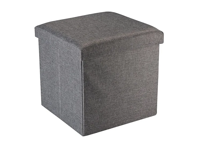 Puff de almacenaje con tapa gris 37,5x37,5x36 cm