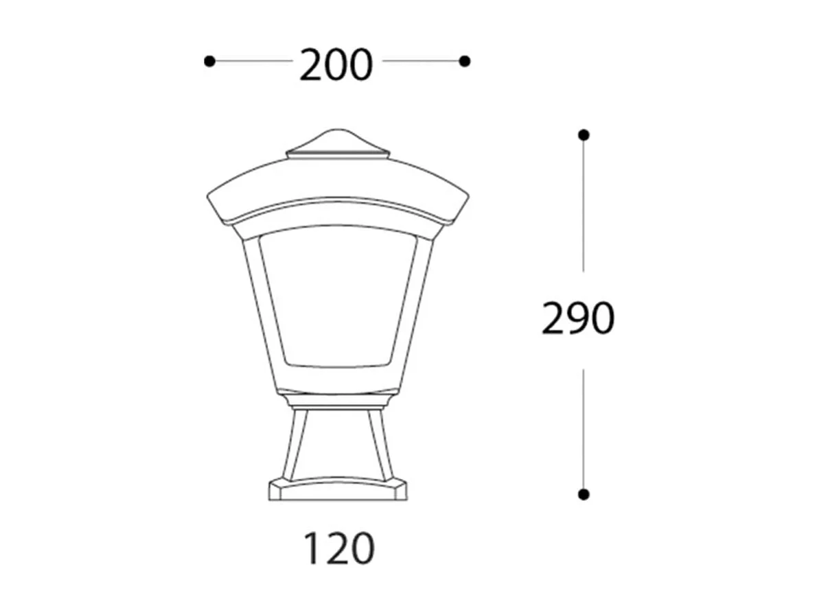 Farola Roby Fumagalli diseño sobremuro gris 29x20x20 cm