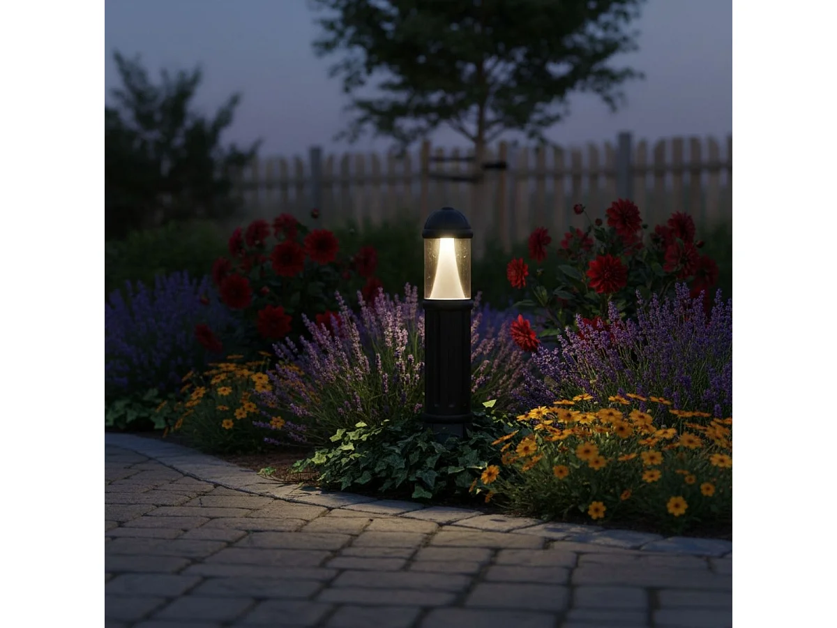 Farola Sauro Fumagalli 10W 3 colores con pulsador negro Ø24,5x50 cm