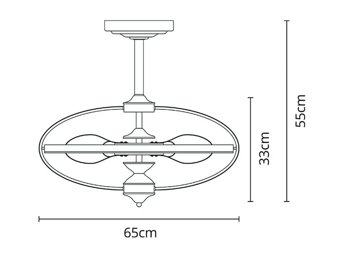 Ventilador de techo Imbat Lumit 152W 3 aspas mando a distancia marrón Ø65 cm