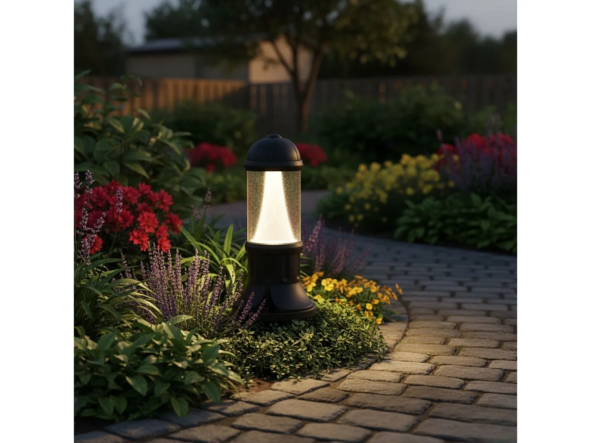 Farola Sauro Fumagalli 10W 3 colores con pulsador negro Ø24,5x80 cm