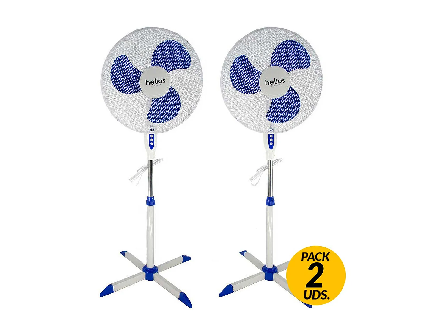 Pack de 2 ventiladores de pie Levante FS-40-A2 Helios Home 16" 45W blanco 125 cm