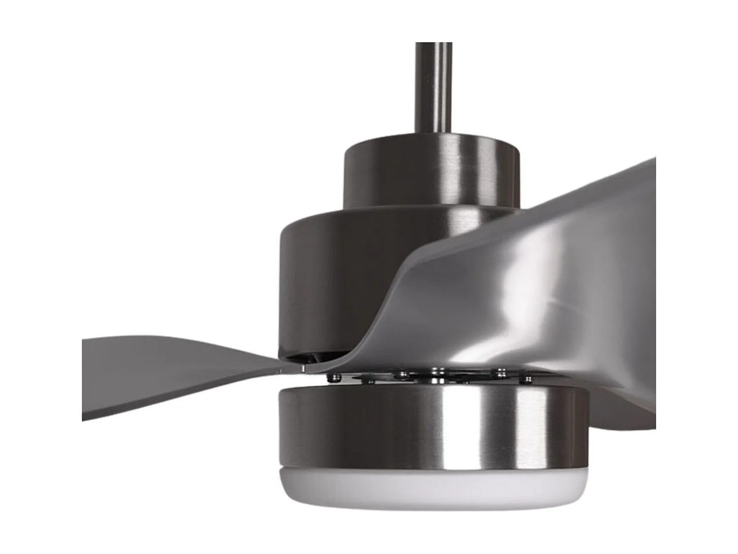 Ventilador de techo Poniente Lumit 16W 3 aspas luz LED níquel Ø116 cm